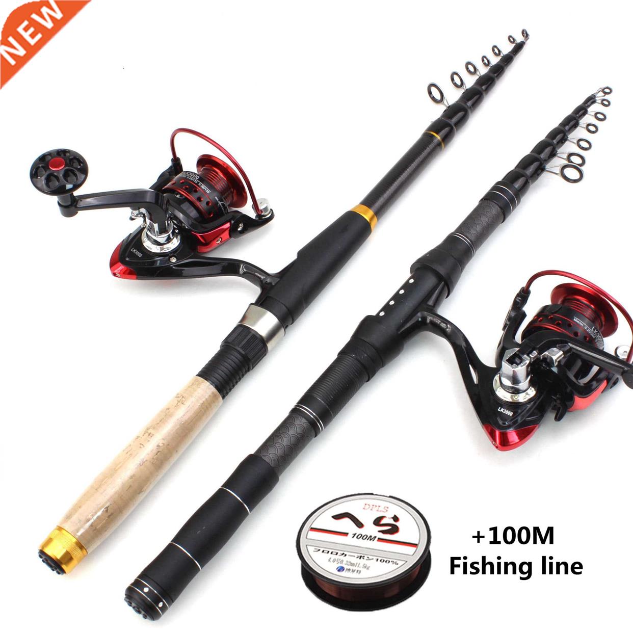 1.8m 2.1m 2.4m 2.7m .0m Carbon Fiber Telescopic Fishing Rod