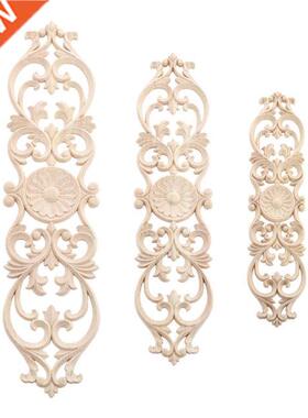 Wood Oak Flower Onlay Decal Corner Applique for Home Furnitu