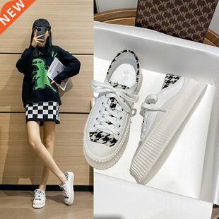 Women Flat Platform White Sneakers Leather Soft Spring Fashi