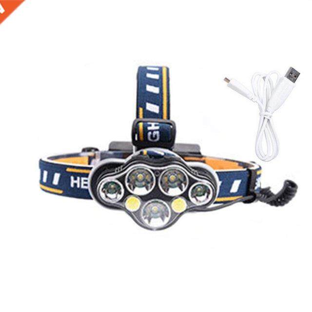 T6+XPE+COB LED Hedlight Hedlmp Wterproof USB Rechrgebl