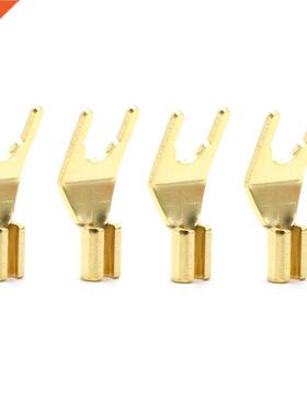 100pcsx rass Gold Plated Speaker Cale Y Spade Terminals，h