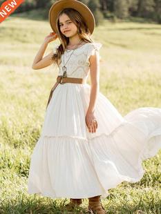 Summer Girls Lace Chiffon Dresses Kids Flower Girl Wedding P