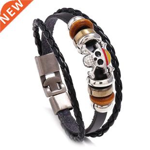 Newly Classic Japan Anime One Piece Charm Bracelet Wooden Be