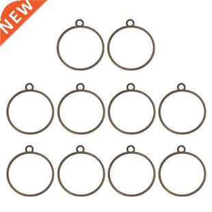 10Pcs Assorted Geometric Hollow Pressed Flower Frame Pendant