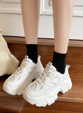 New Black Dad Chunky Sneakers Casual Vulcanzed Shoes Woman