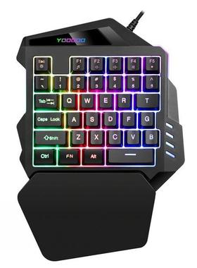 One Handed Gaming Keyboard 35 Keys Membrane Keyboard for Lap