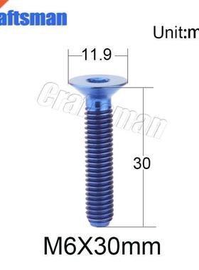 Titanium Ti M6 X 10 15 20 25 30 35mm Allen Key Flat Counters