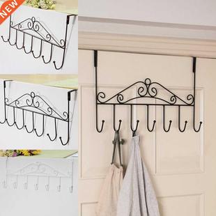 Wall White Towel Over Door Clothes Hook Hanger Coat Hat