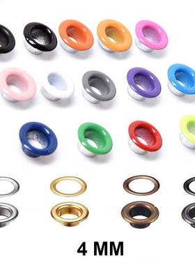 100sets 4mm Multicolor Metal Eyelets Buttonholes Buckle Hole