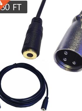 XLR male plug to mini 3.5mm female stereo audio mixer cable,