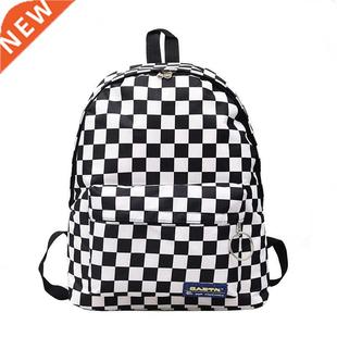 Female Travel Daypack Unisex Backpack Nylon Laptop Boo Plaid