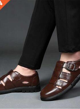 Casual Shoes Men Sandals Leather Real Male Sandals Shoes Off