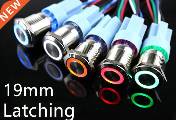 19mm Waterproof Latching Maintained Stainless Steel Metal Po