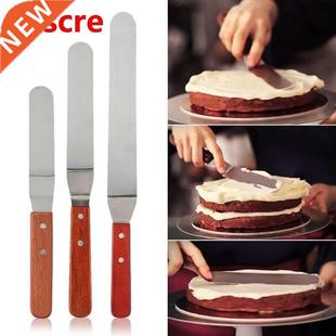 Spatula Steel Wooden Stainless Inch Cream Handle