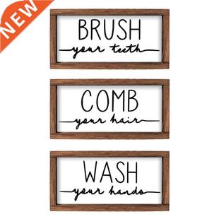 Plaque Wash Teeth Sign Brush And Hands Bathroom Your