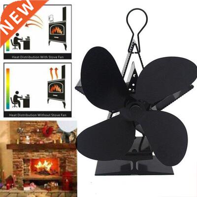 4-Blade Heat Powered Stove Fan for Wood / Log Burner/Firepla