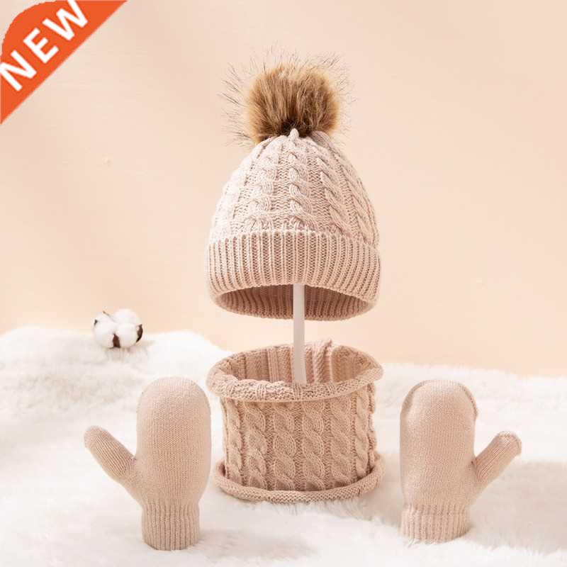 New Winter Hat Scarf Gloves Set for Kids 0- Years Boys Girl