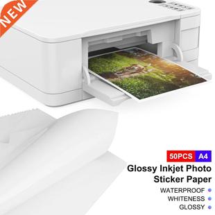50Pcs A4 Sticker Photo Paper Inkjet Printer Label Sheets Wa