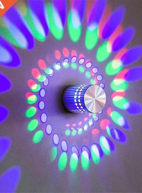 LED Spiral Hole Wall Light 16 Colors With RGB Remote Control
