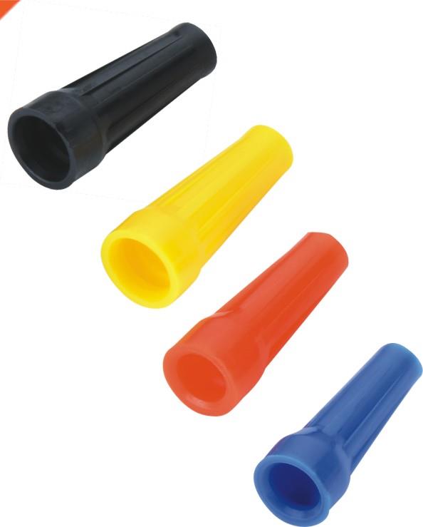 Strain relief sleeve for metal plug nut and plastic male co