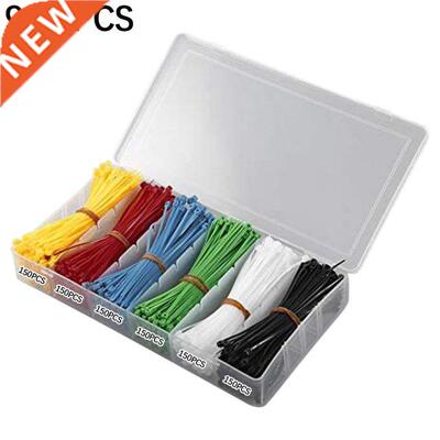 900 PCS Nylon Cable Ties Durable Self-Locking 6 Color Assort