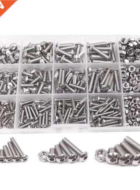 500Pcs M3 M4 M5 A2 Stainless Steel utton Head Hex olts Hex
