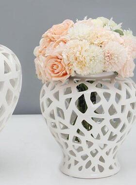 Ceramc Perced Gnger Jar wth Ld Handmade 24x37cm Home De