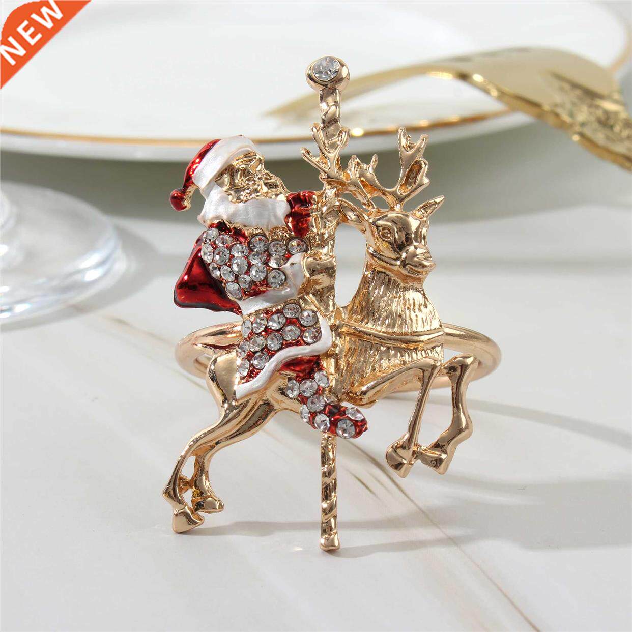 High-End Christmas Tree Napkin Rings Bowknot Wreath Valentin