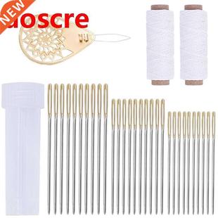 Sewing Needles with Golden Needle Tail Stitch 34PCS Cross