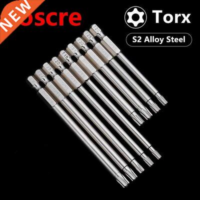 Broppe 10pcs S2 Alloy Steel T6-T40 75/100mm Magnetic Torx Sc
