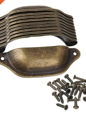 10Pcs Cabinet Knobs Antique Cupboard Cabinet Cup Furniture D