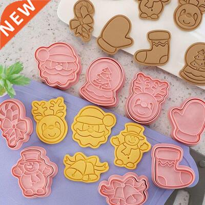 8 Pieces/set Biscuit Molds Christmas Cartoon Biscuits Moulds