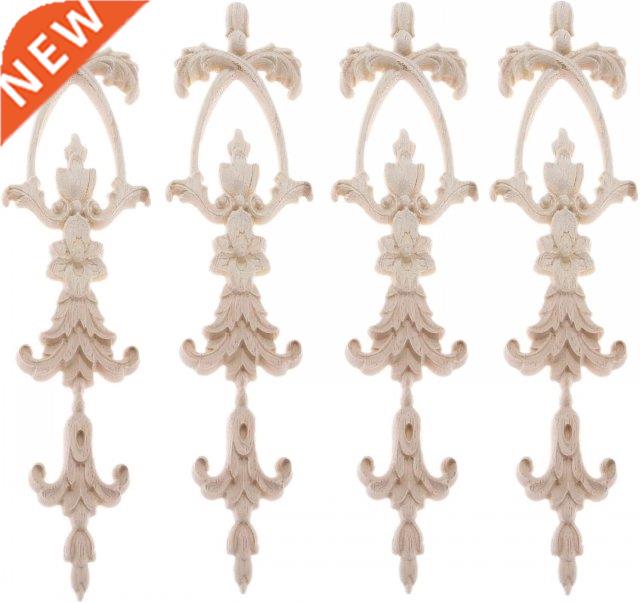 4/2/1 Pc Oak Wood Long Vertical Corner Onlay Applique Frame