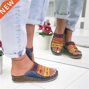 Women Sandals Summer Shoes Wedge 2021 Fashion Slides New Hee