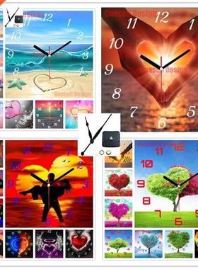 diy dimond pinting 5d clock Lover nd Hert 5d dimond em