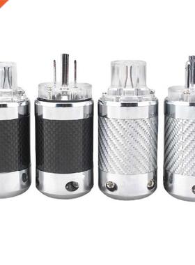 Hi-end Carbon Fiber Audio Adapter US Power Plug Rhodium Plat