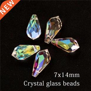 7X14mm Colo Murano Clear Beads Drop lot Glass 5x11 20pcs