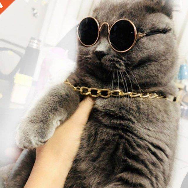 2/3/4 Pcs Cool Pet Dog Cat Costume Fashion Sunglasses Chain