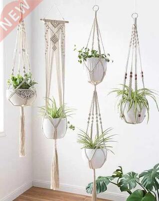 Handmade Macrame Flowerpot Net Vintage Hanging Basket Plant