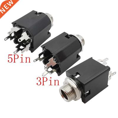 2Pcs PJ612A 6.5mm Audio Microphone Socket Pin 5Pin 1/4 inc