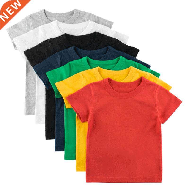 Kids Plain T Shirt ops for Child Boys Girls Baby Toddler Sol
