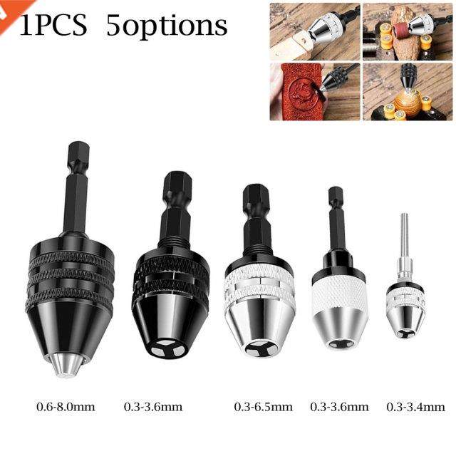 Keyless Drill Chuck Adapter Hex Shank Quick Change Bit Conve