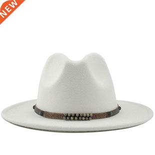 Jazz style Wide British Hats Fedora Felt Wool Brim Women Men