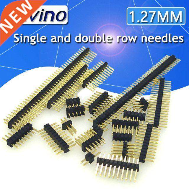 10PCS 1.27mm Pin Header 1.27 Double Row Male 2~40P Breakaway
