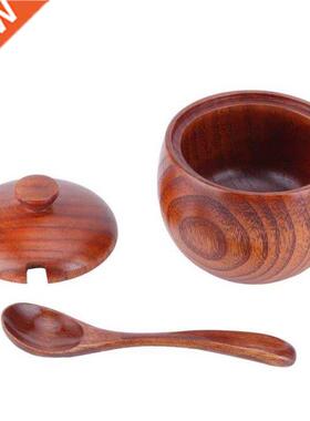 Salt Box Condiment Pot Salt Bowl Retro Seasoning Container S