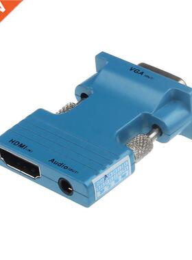 1080P HDMI (F) To VGA (M) + Audio Adapter HD Adapter Blue Se