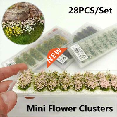 28pcs Model Scene Terrain Production Simulation Flower Clust