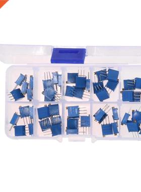50Pcs 3296W Potentiometers Kit 3296W MultiTurn trimmer Poten