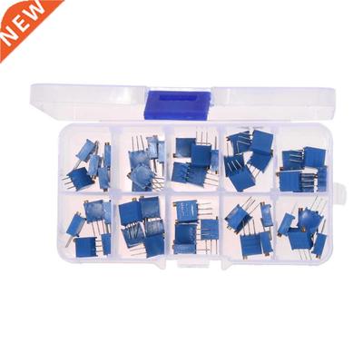 50Pcs 3296W Potentiometers Kit 3296W MultiTurn trimmer Poten
