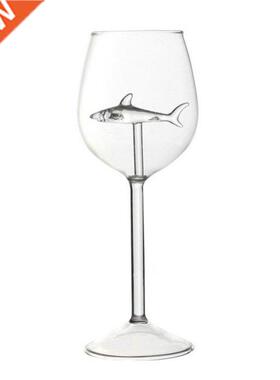 New 300ml Red Wine Goblet Built-in Shark Dolphin Starfish Tr